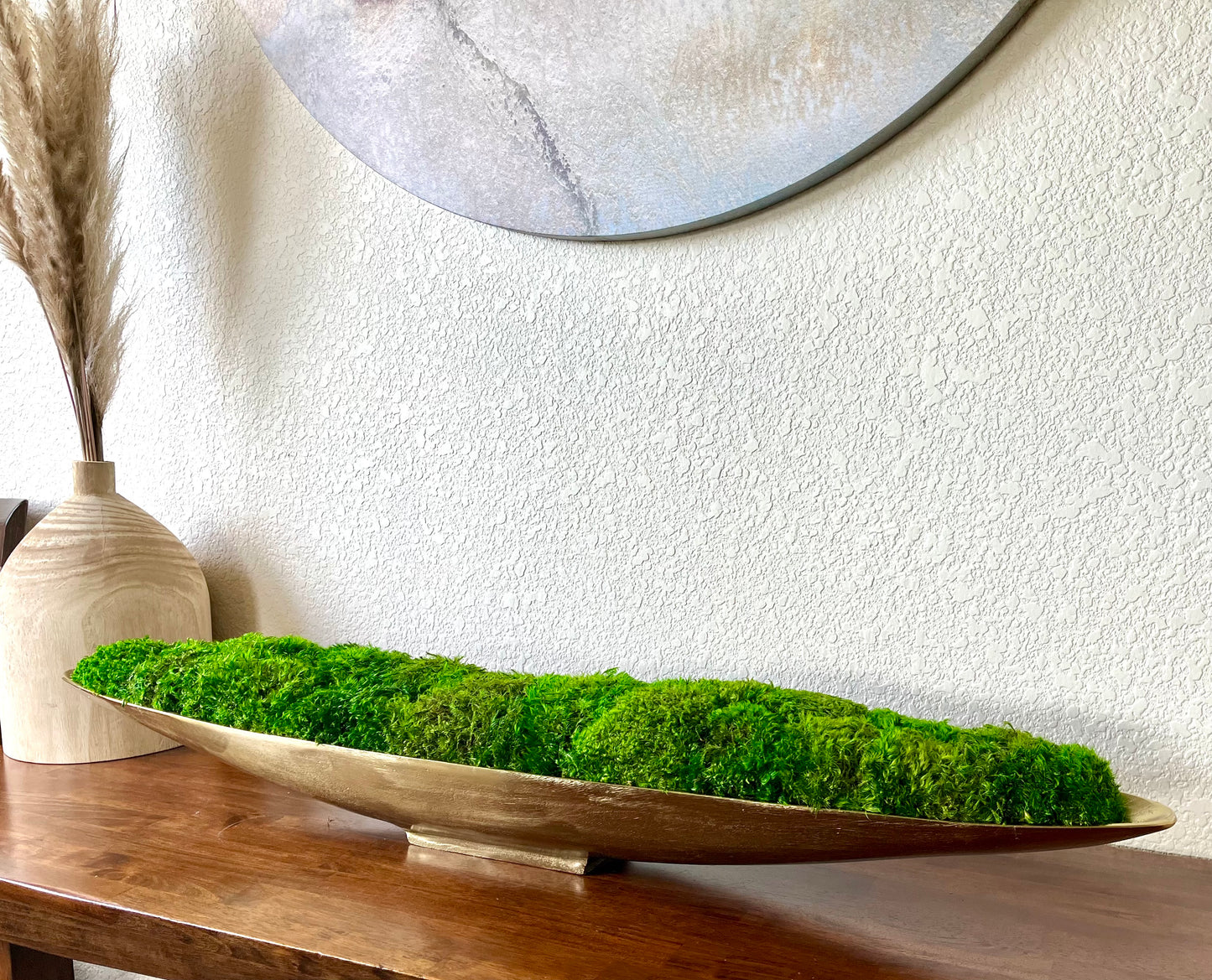 32" Preserved Moss Metal Boat Bowl
