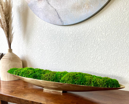 32" Preserved Moss Metal Boat Bowl