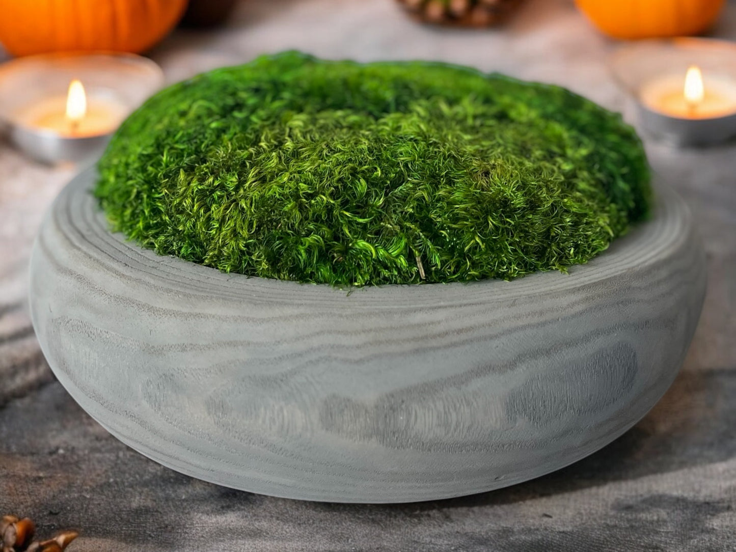 12” Round Rustic Moss Bowl