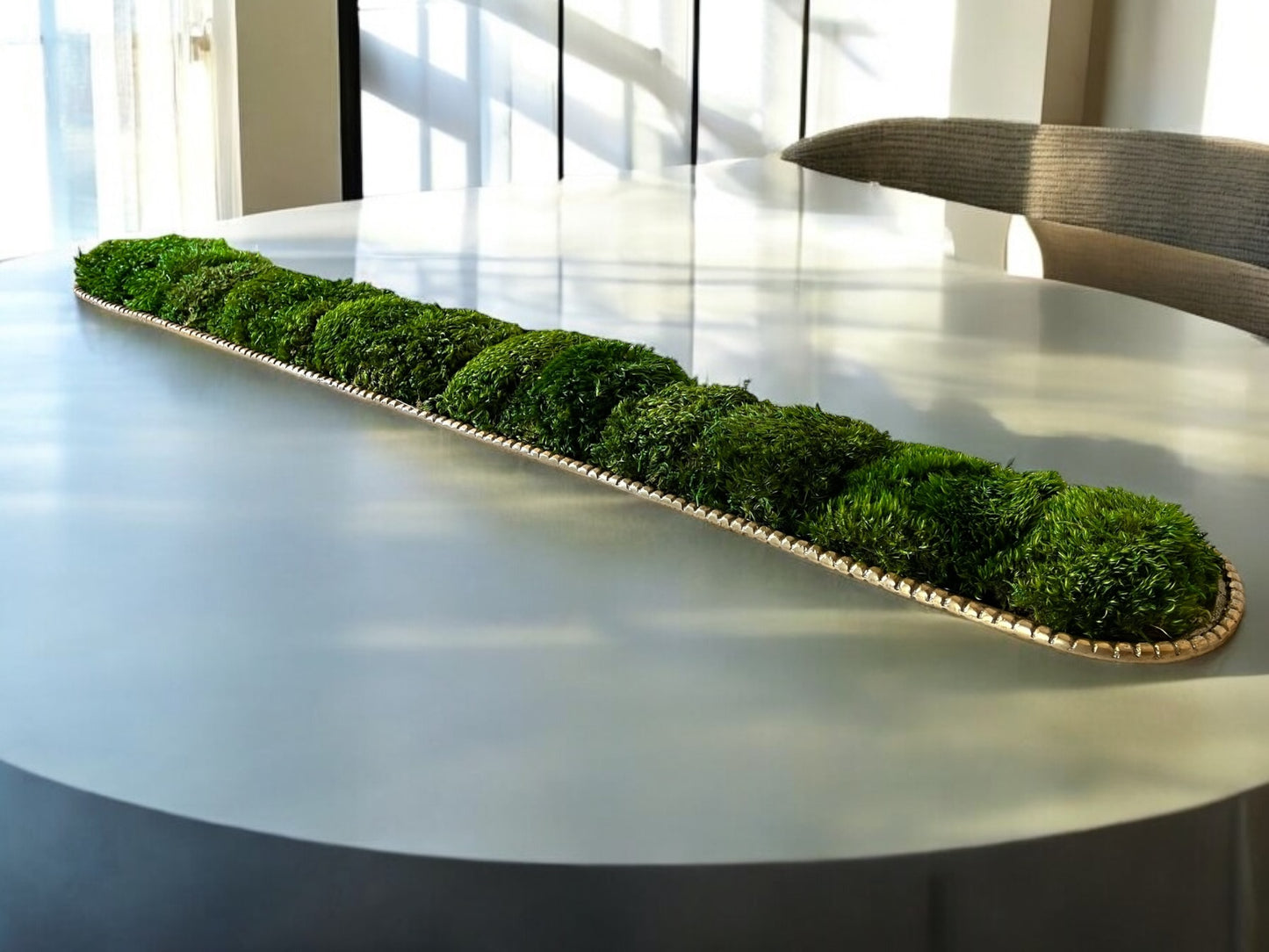 43" Gold Metal Preserved Moss Bowl