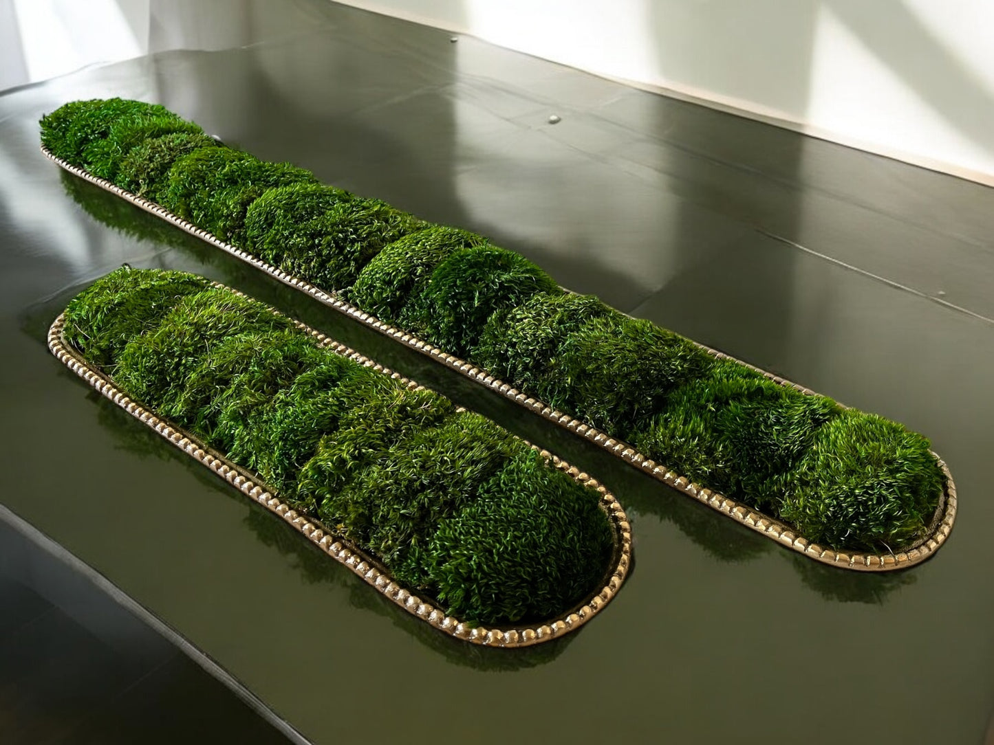 43" Gold Metal Preserved Moss Bowl