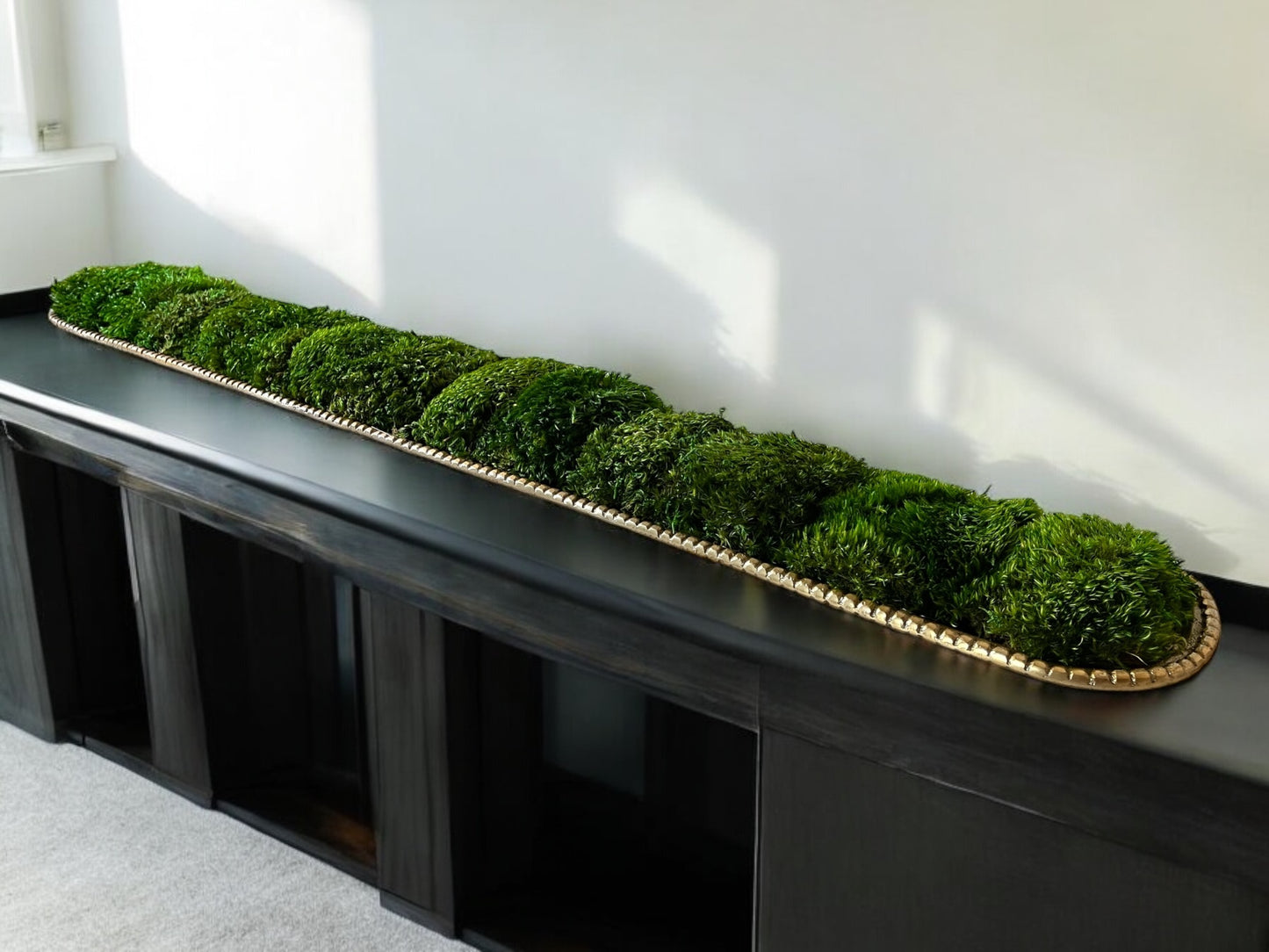 43" Gold Metal Preserved Moss Bowl