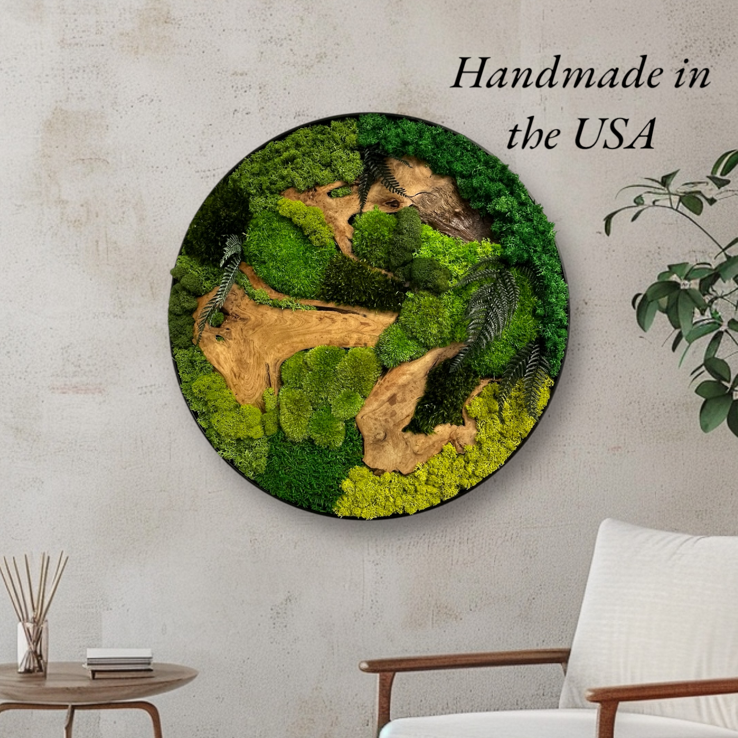 Preserved Moss Wall Art Round 12” or 20”