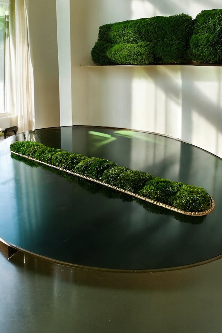 43" Gold Metal Preserved Moss Bowl