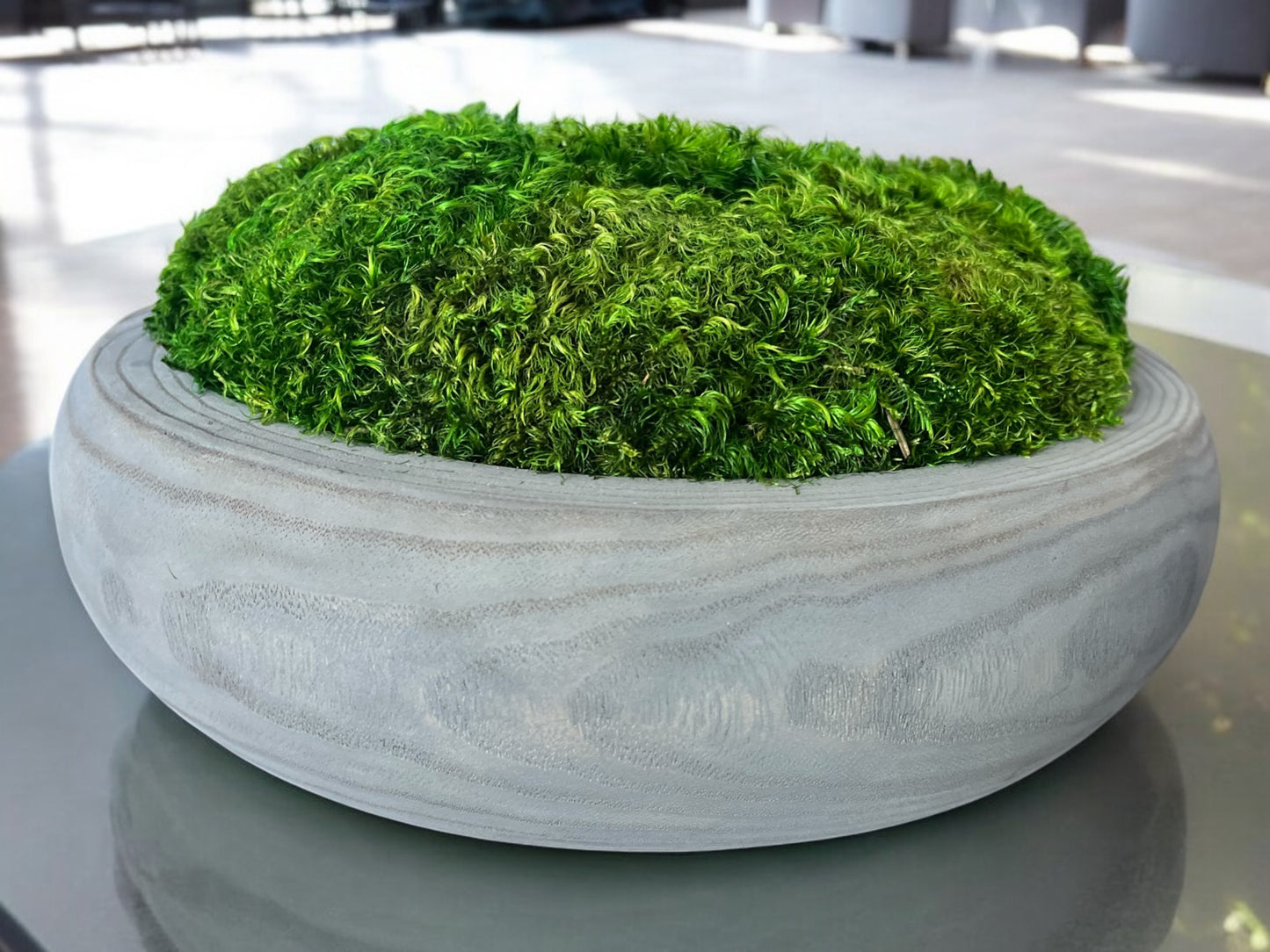 12” Round Rustic Moss Bowl