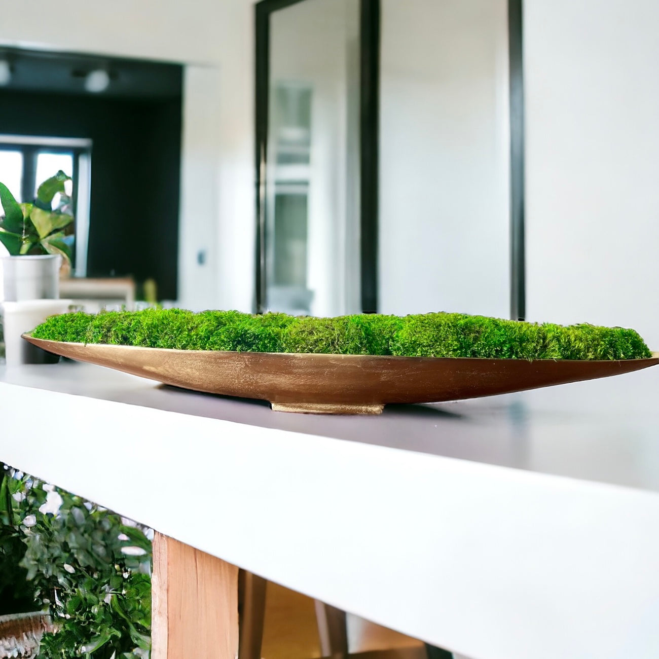 40" Preserved Moss Metal Boat Bowl