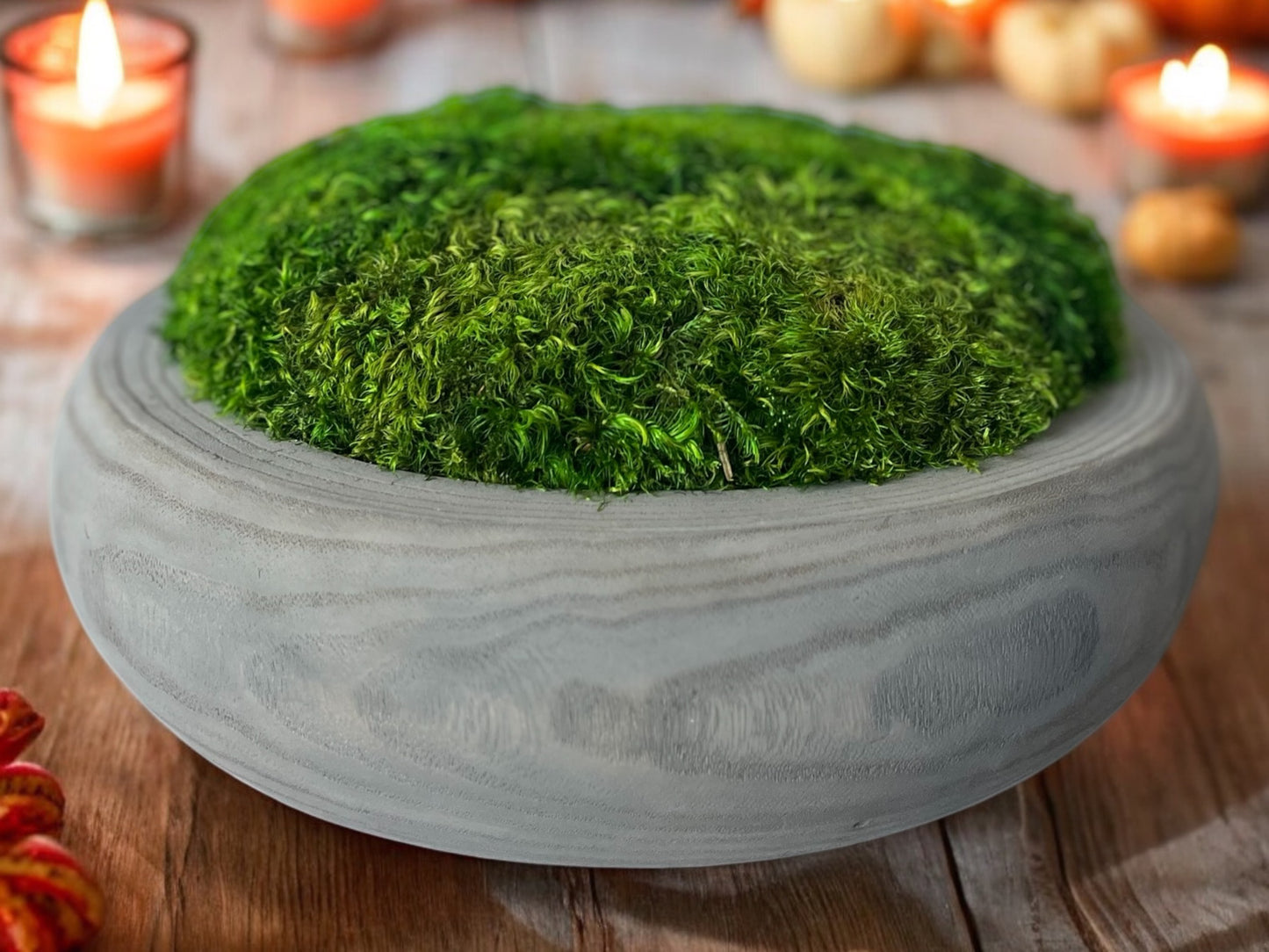 12” Round Rustic Moss Bowl
