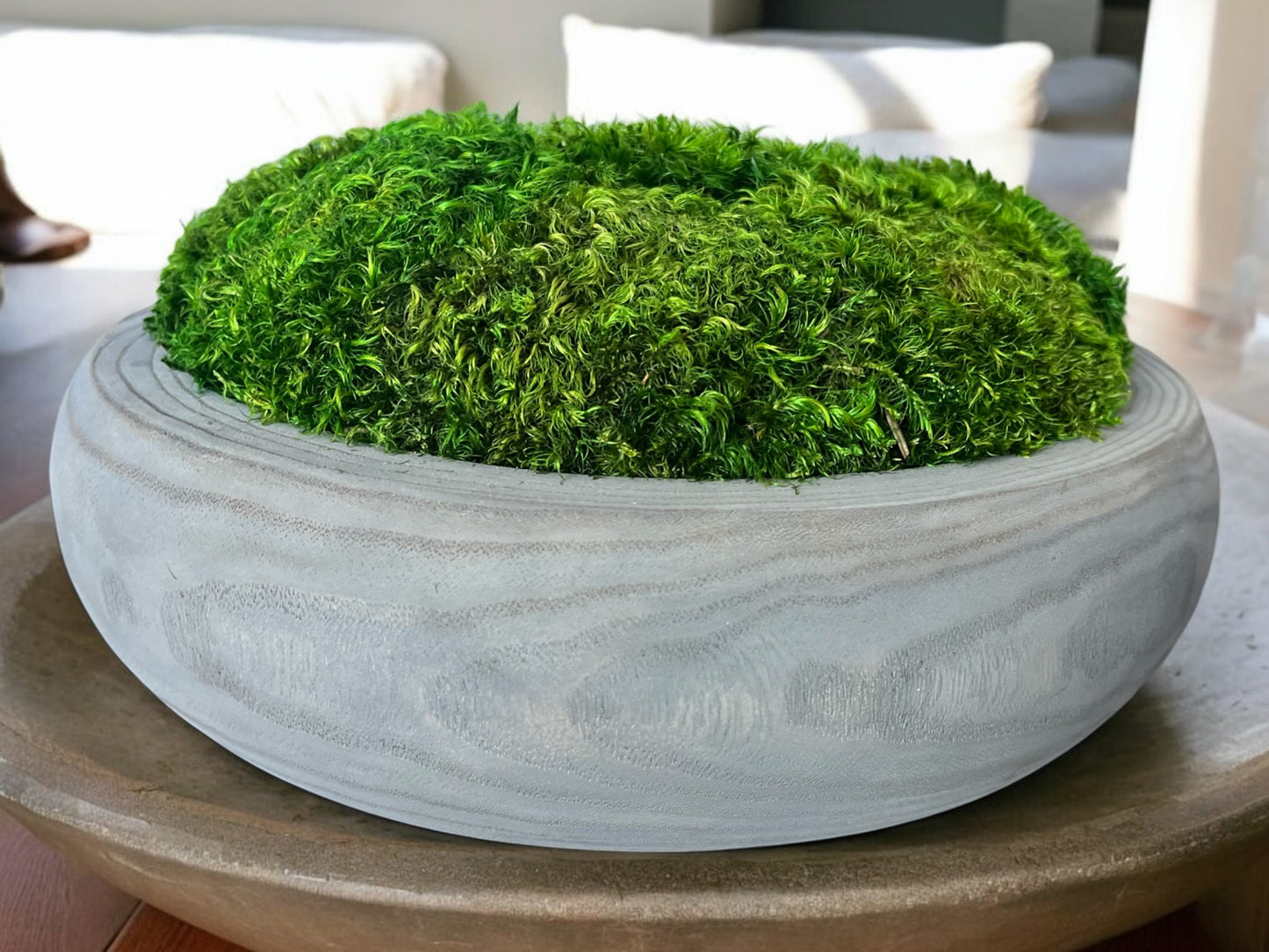 12” Round Rustic Moss Bowl