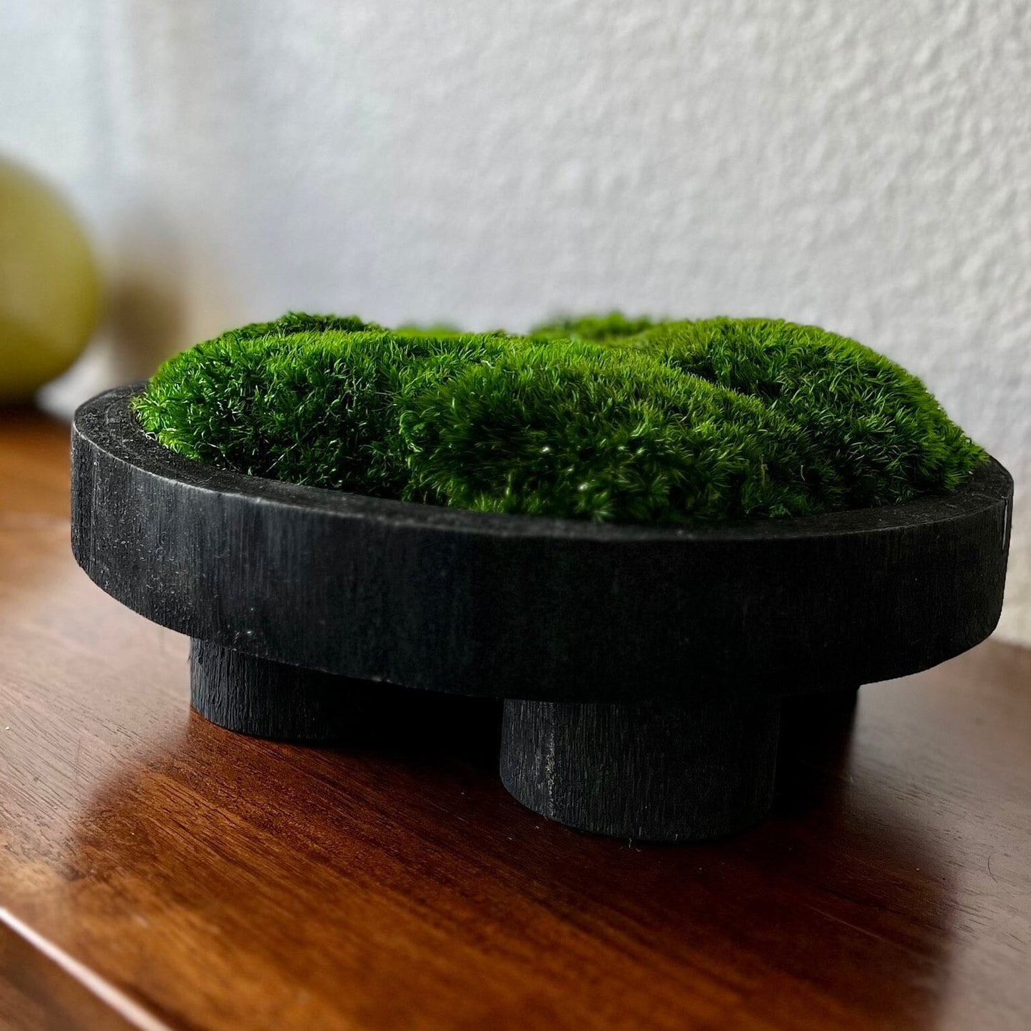 12" runde Mahagoni-Moosschale auf Sockel