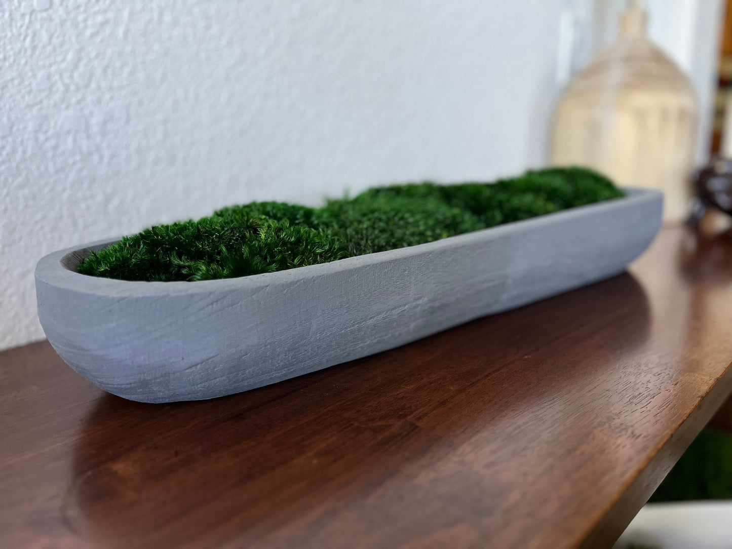 24” Preserved Moss Paulownia Wood Dough Bowl
