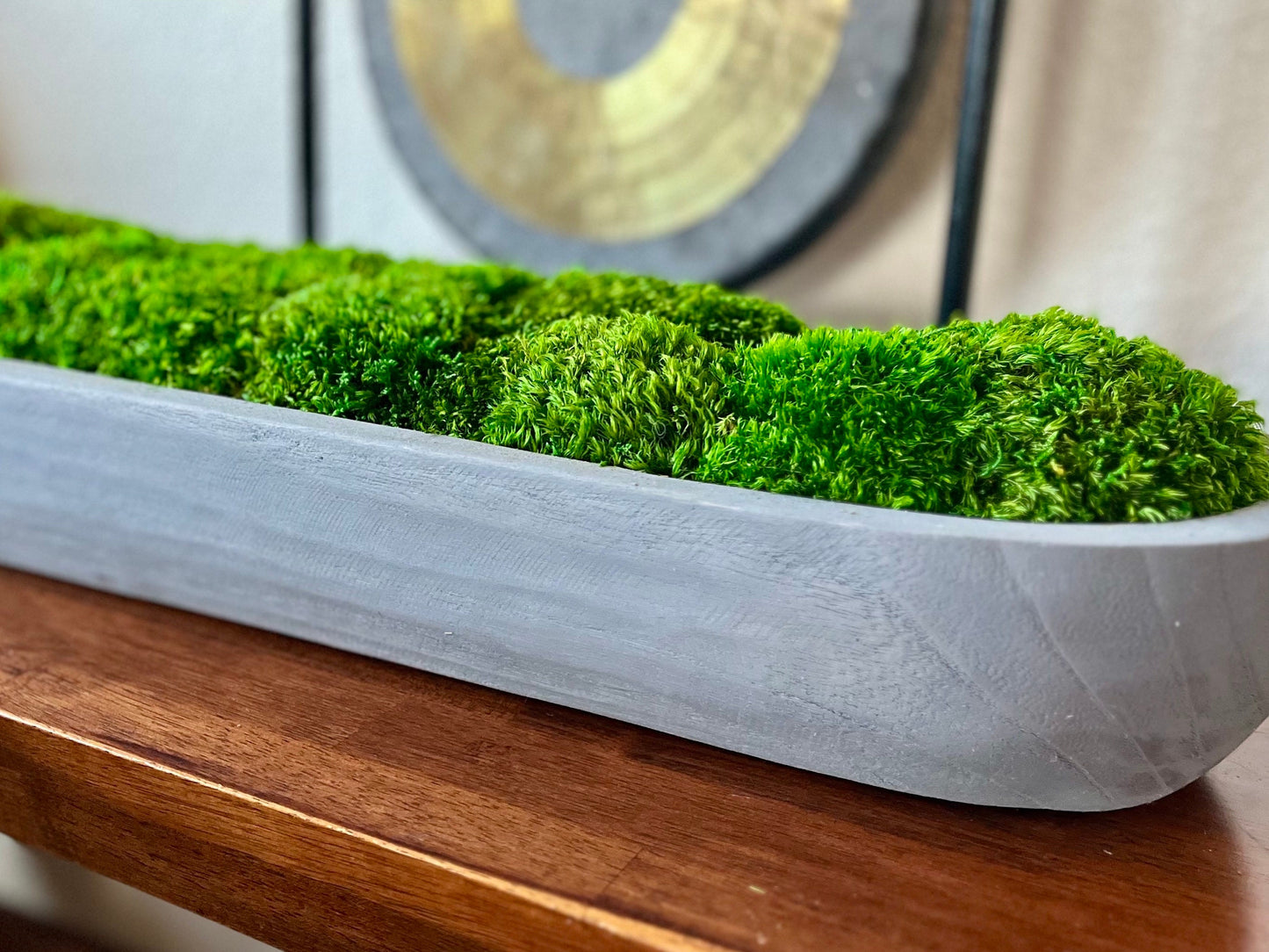 40" abgerundete Schale aus Paulownia-Holz