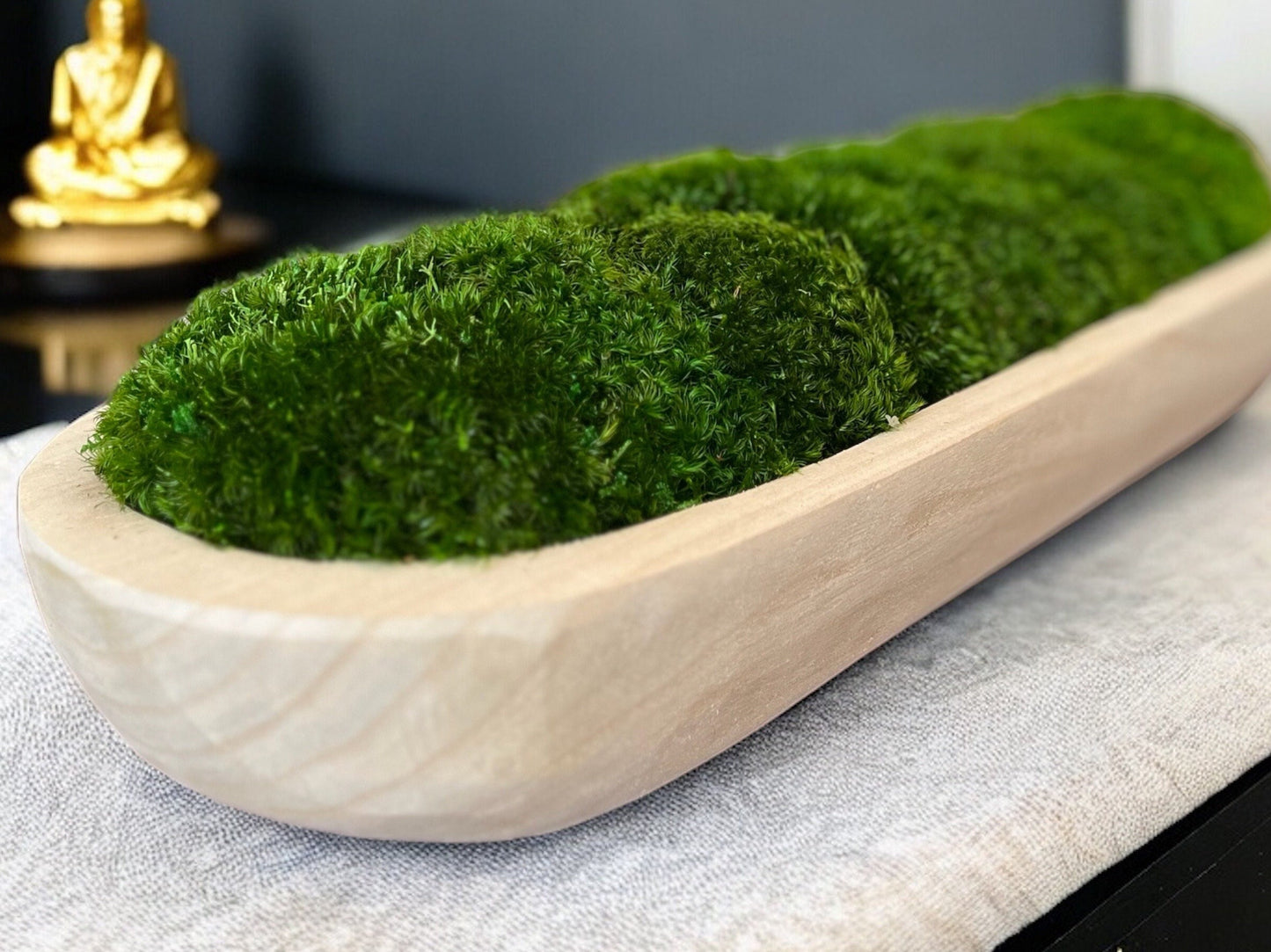 40" abgerundete Schale aus Paulownia-Holz