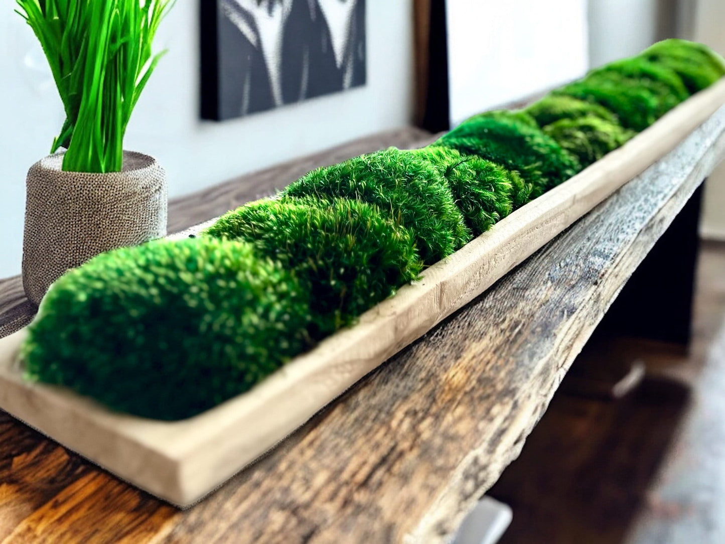 40" extra lange rechteckige Paulownia-Moosschale