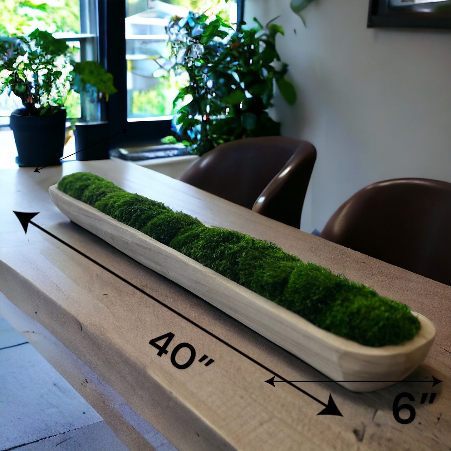 40" abgerundete Schale aus Paulownia-Holz