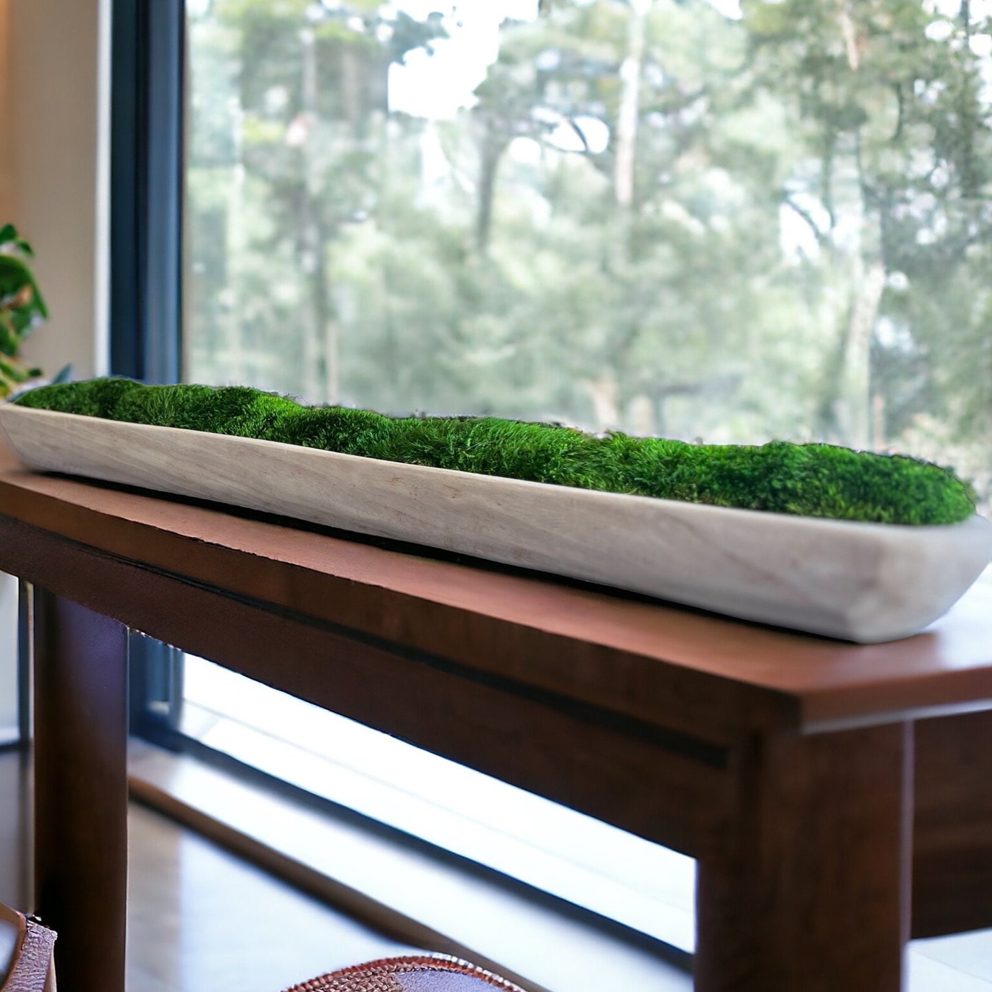 40" abgerundete Schale aus Paulownia-Holz