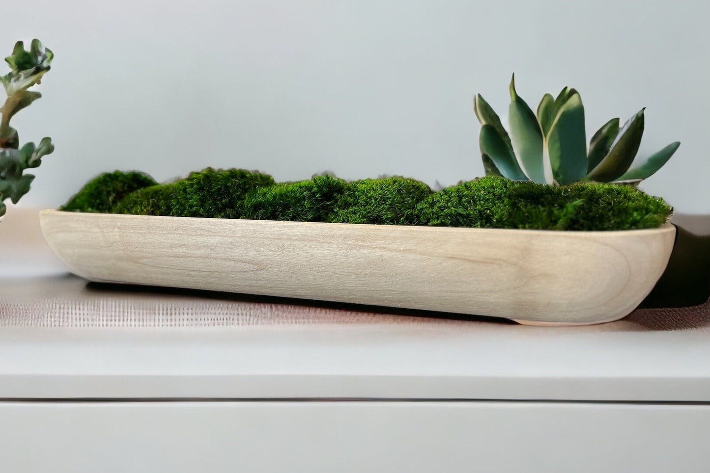 24” Preserved Moss Paulownia Wood Dough Bowl