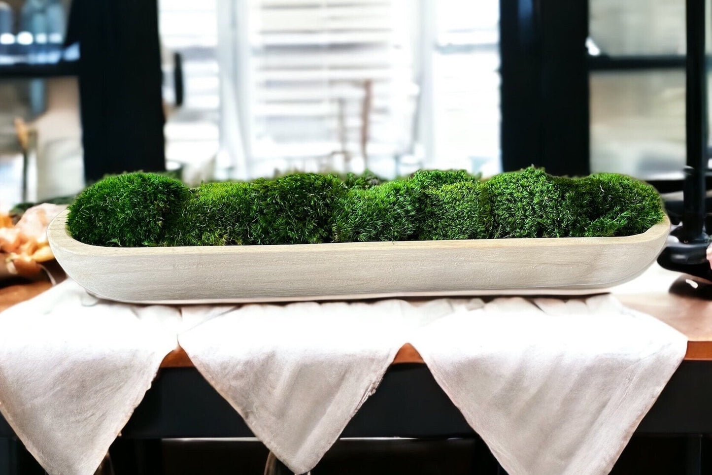 24” Preserved Moss Paulownia Wood Dough Bowl