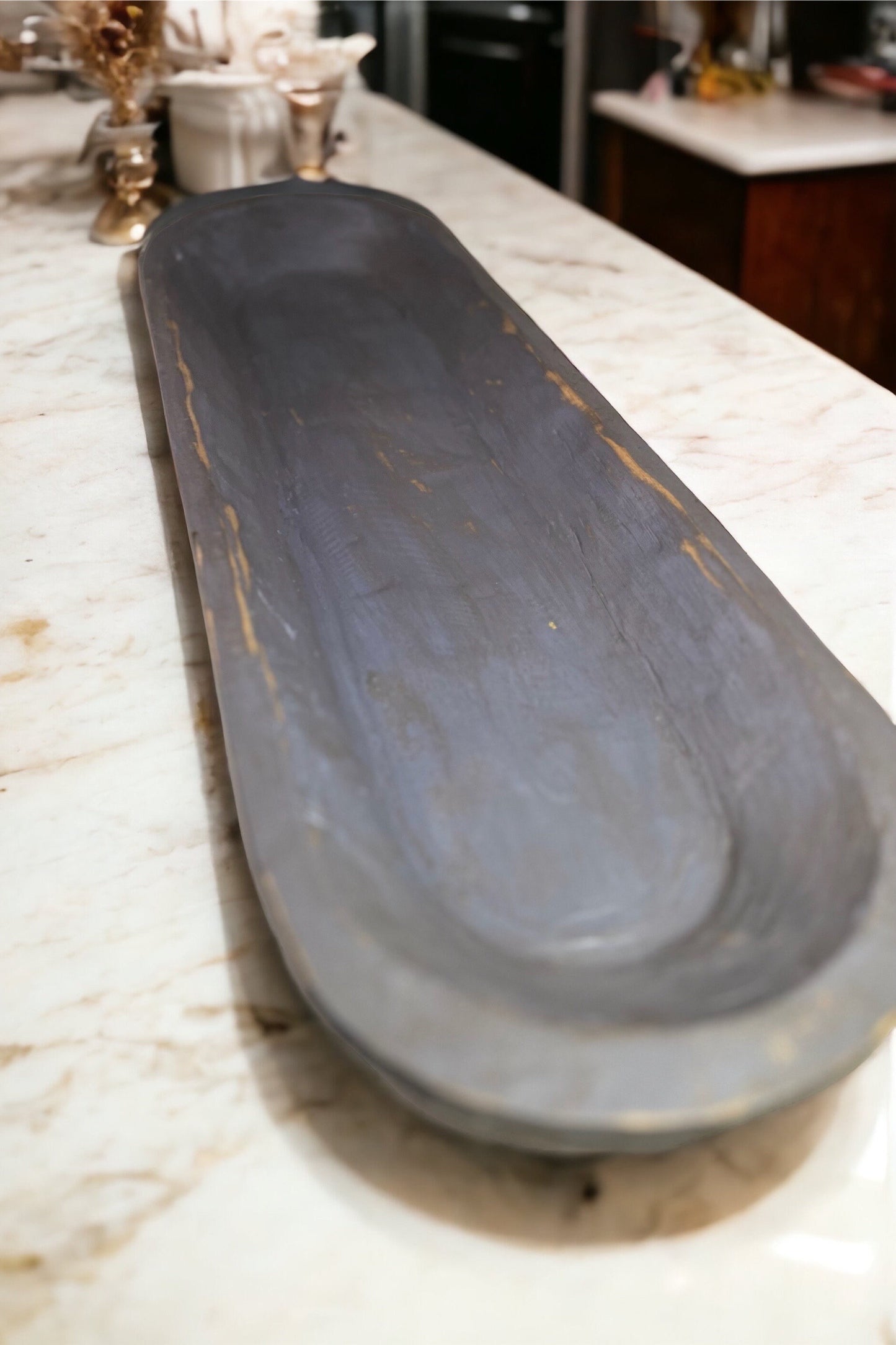 30" Large Antique Primitive Wooden Decorative Bowl