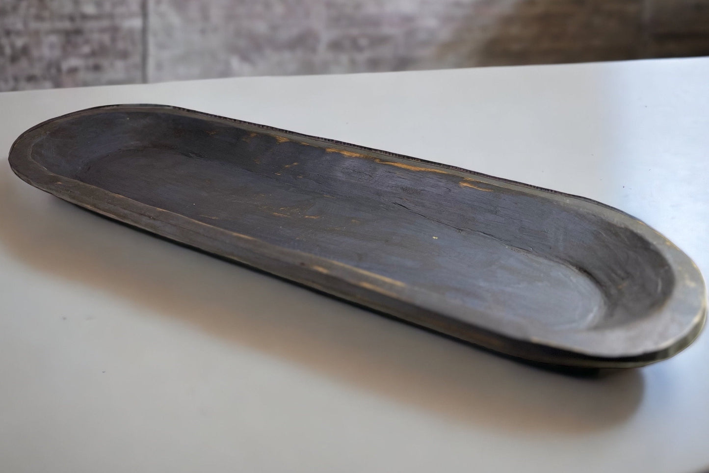 30" Large Antique Primitive Wooden Decorative Bowl