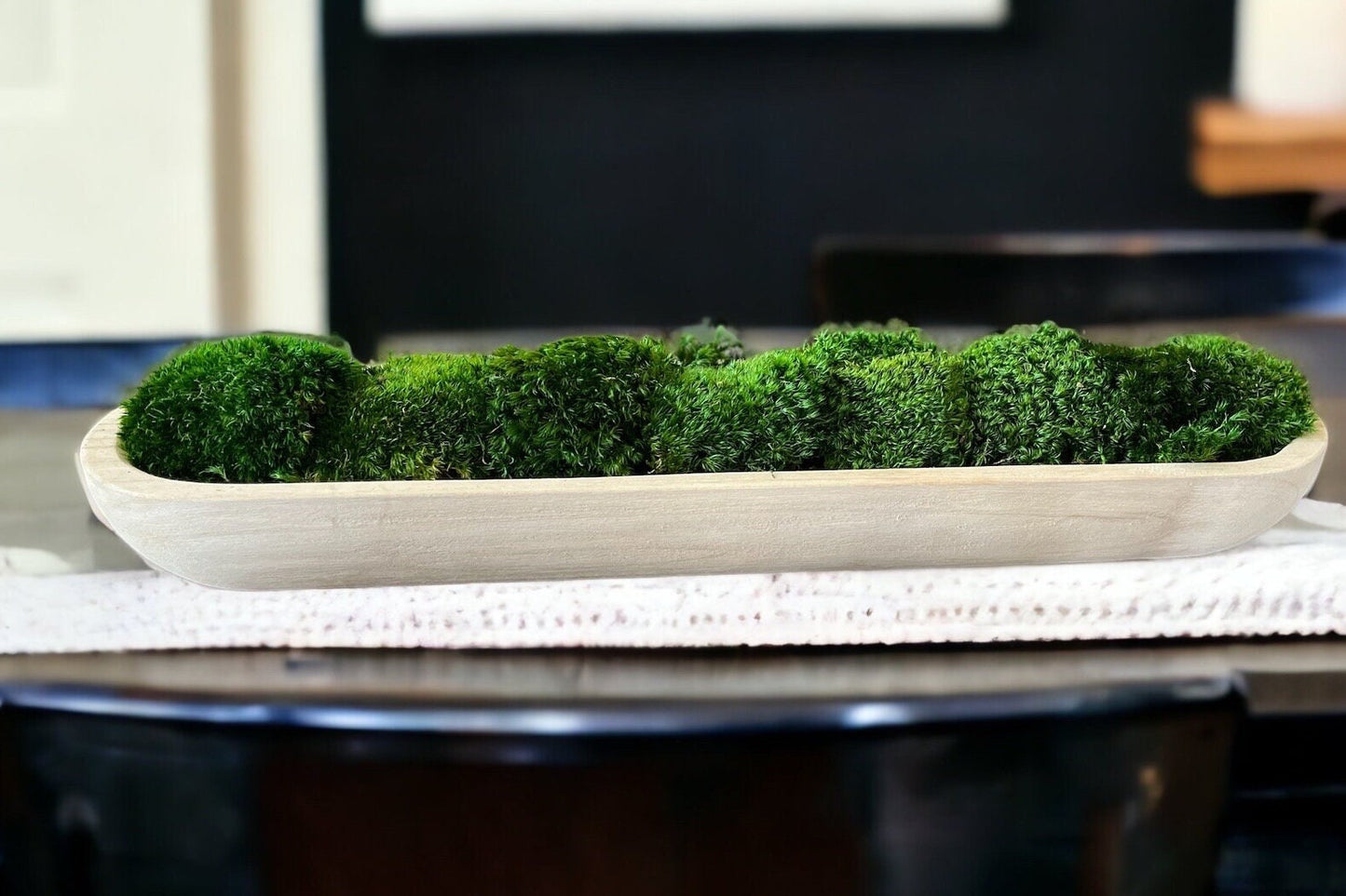 24” Preserved Moss Paulownia Wood Dough Bowl