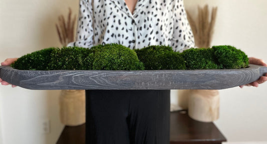 28" Moss Paulownia Wood Dough Bowl