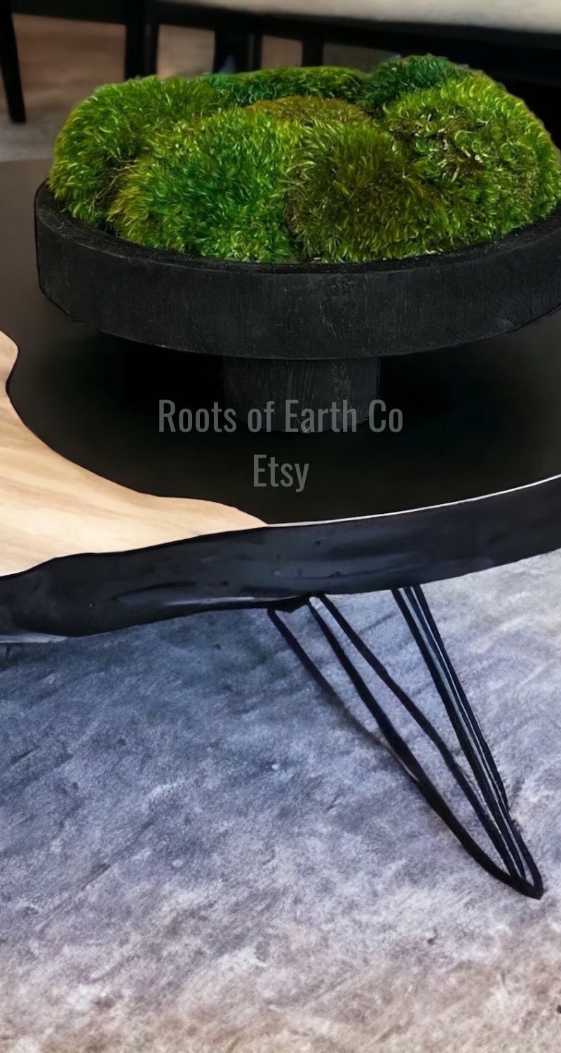 12" runde Mahagoni-Moosschale auf Sockel