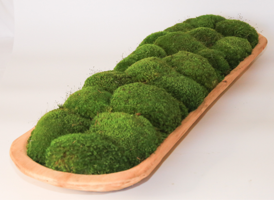 40” Preserved Moss Centerpiece Large Dough Bowl