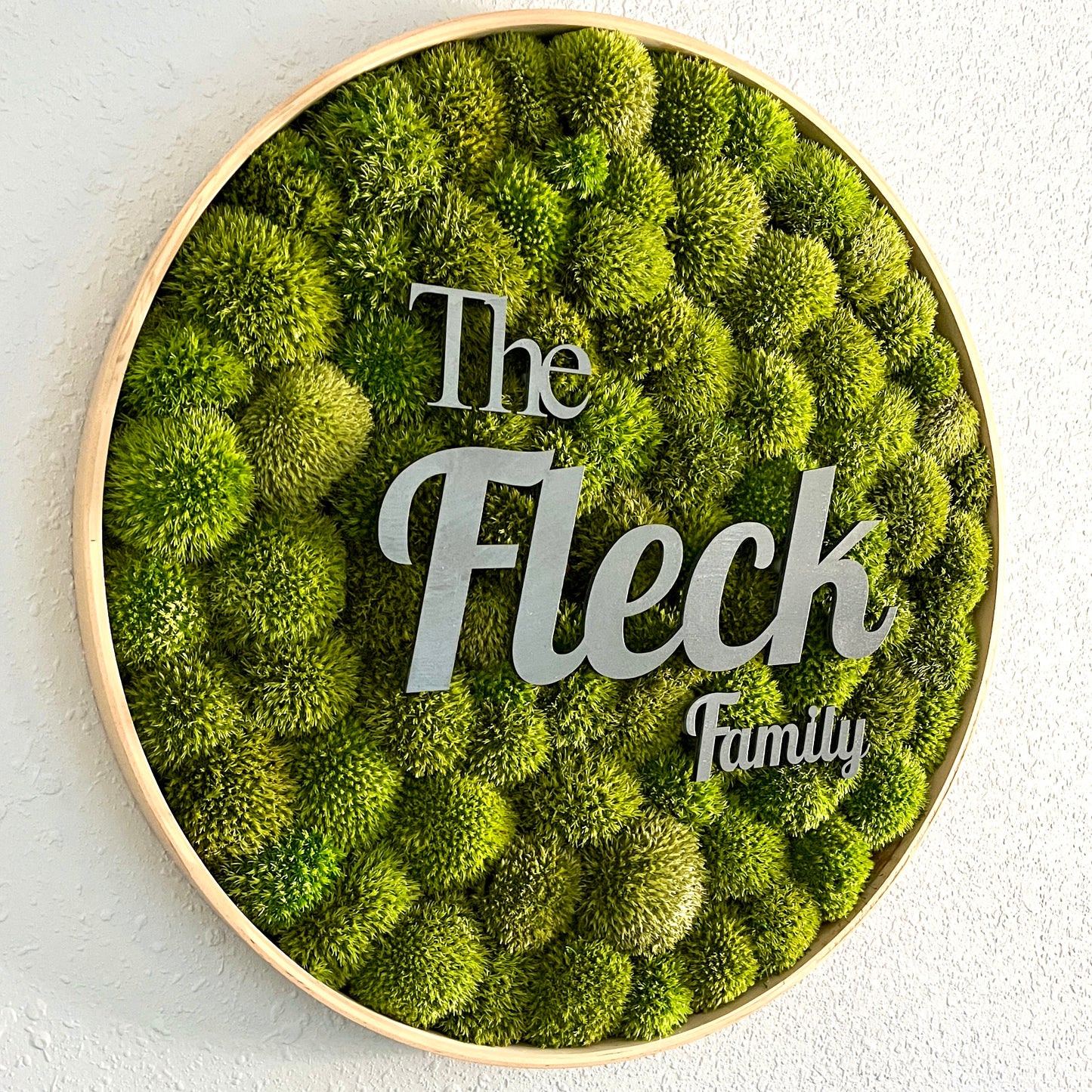 Custom Round Preserved Moss Wall Art