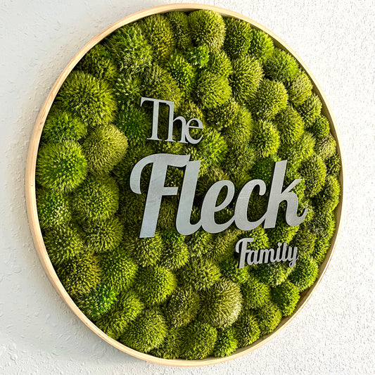 Custom Round Preserved Moss Wall Art