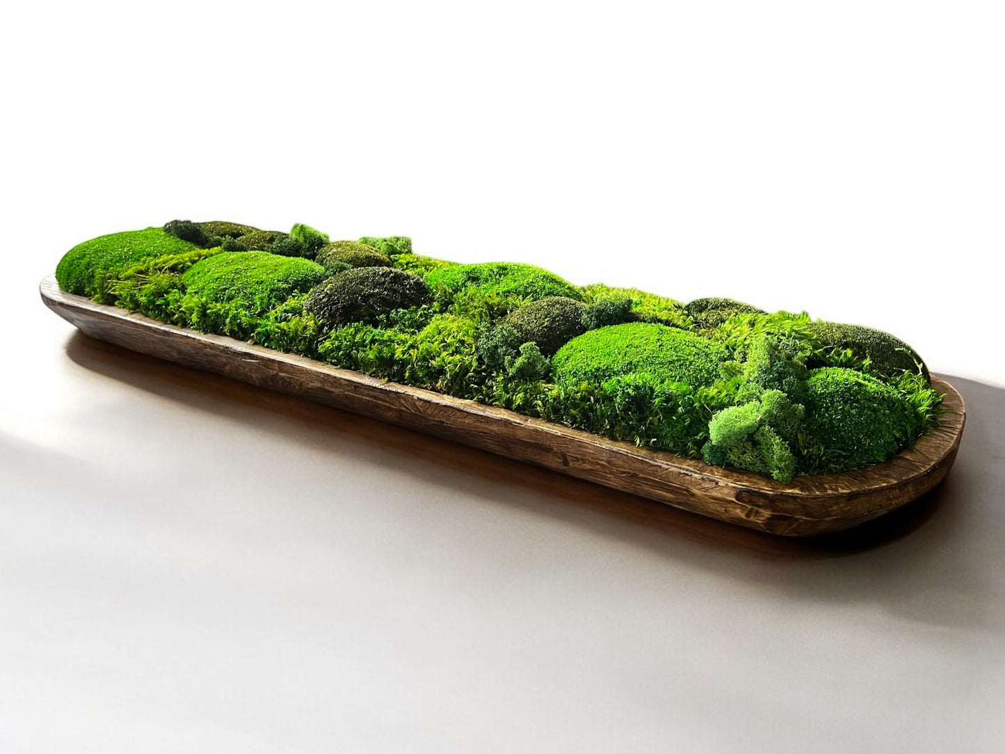 40” Preserved Moss Centerpiece Large Dough Bowl