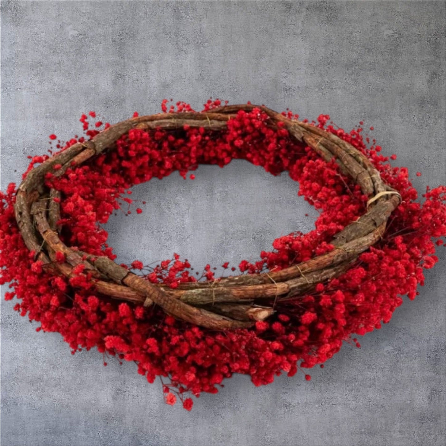 14-inch Preserved Baby's Breath Wreath Red - Christmas Wreath