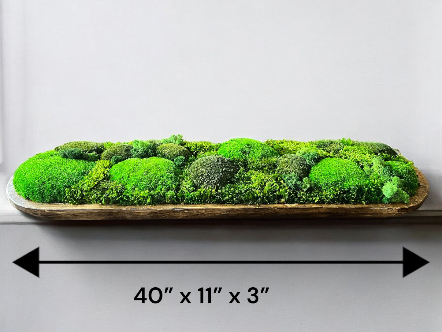 40” Preserved Moss Centerpiece Large Dough Bowl