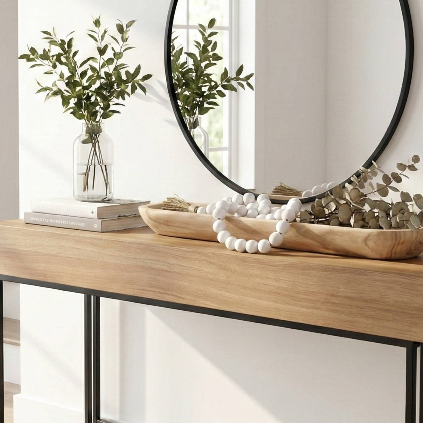 30" Handmade Long Wood Dough Decorative Bowl