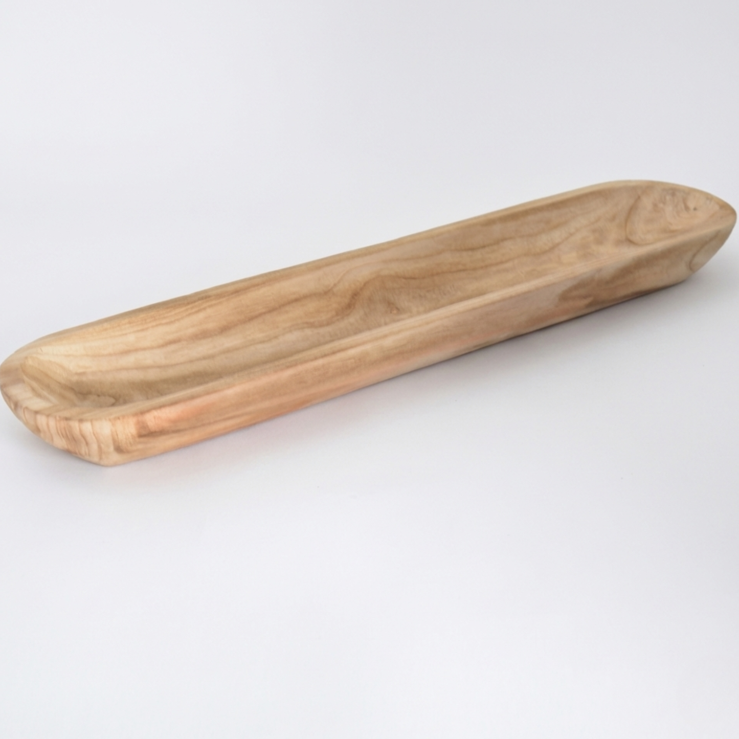 30" Handmade Long Wood Dough Decorative Bowl