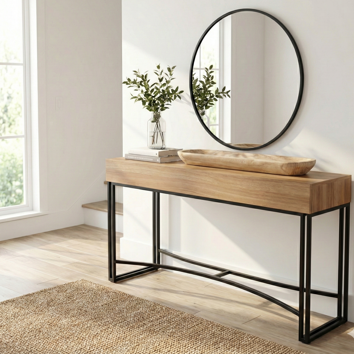 30" Handmade Long Wood Dough Decorative Bowl