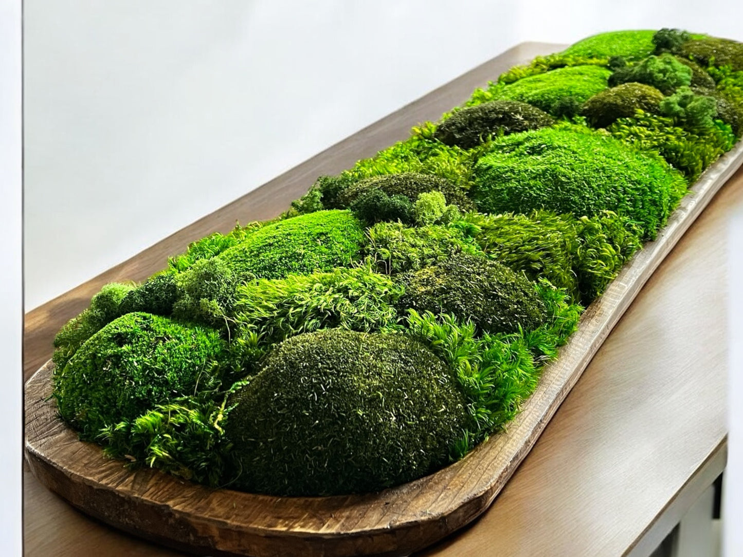 40” Preserved Moss Centerpiece Large Dough Bowl