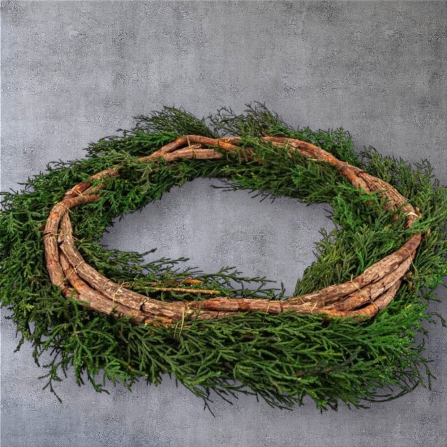 14-inch Preserved Cedar Wreath Christmas Door Wreath