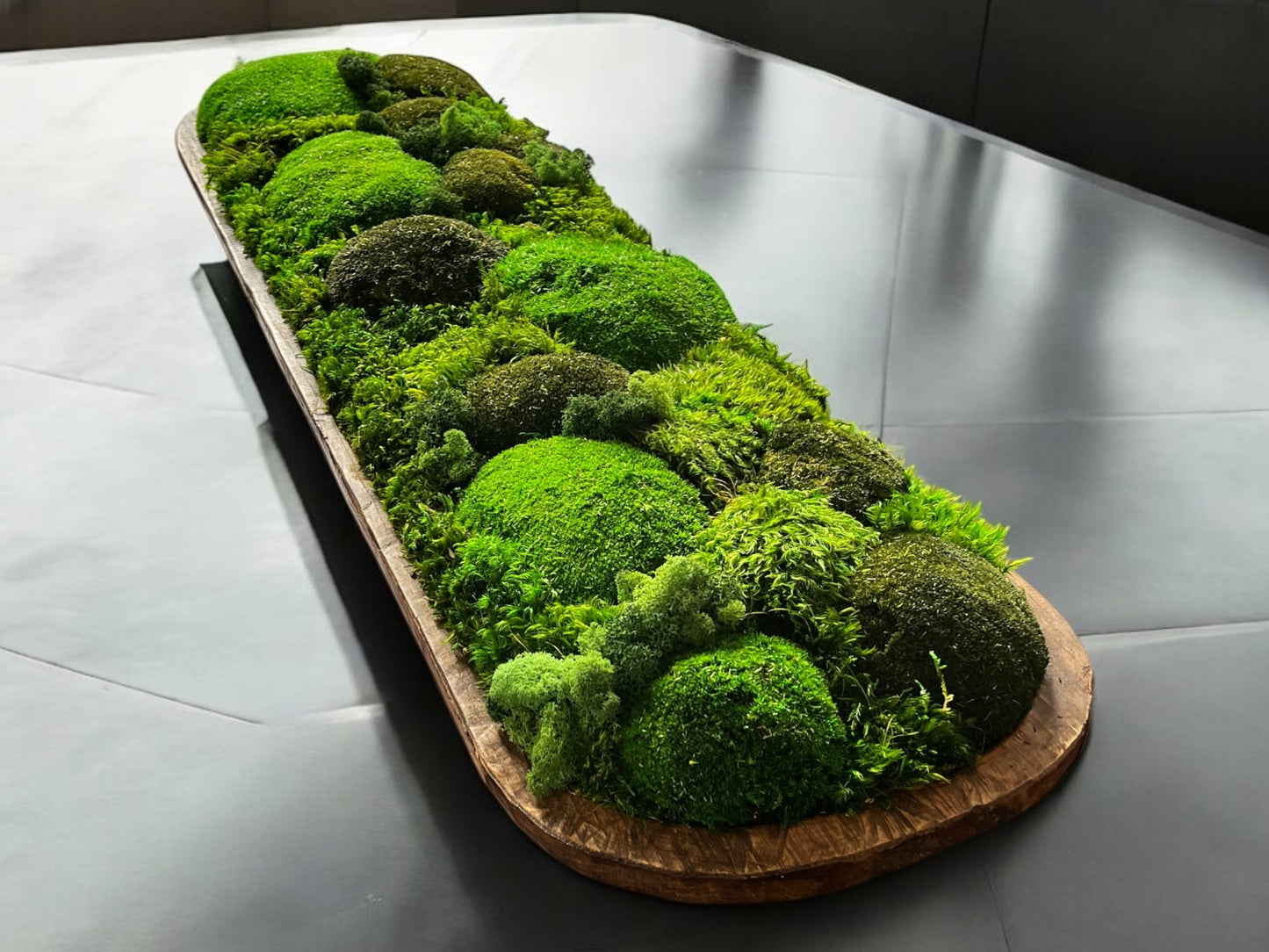 40” Preserved Moss Centerpiece Large Dough Bowl