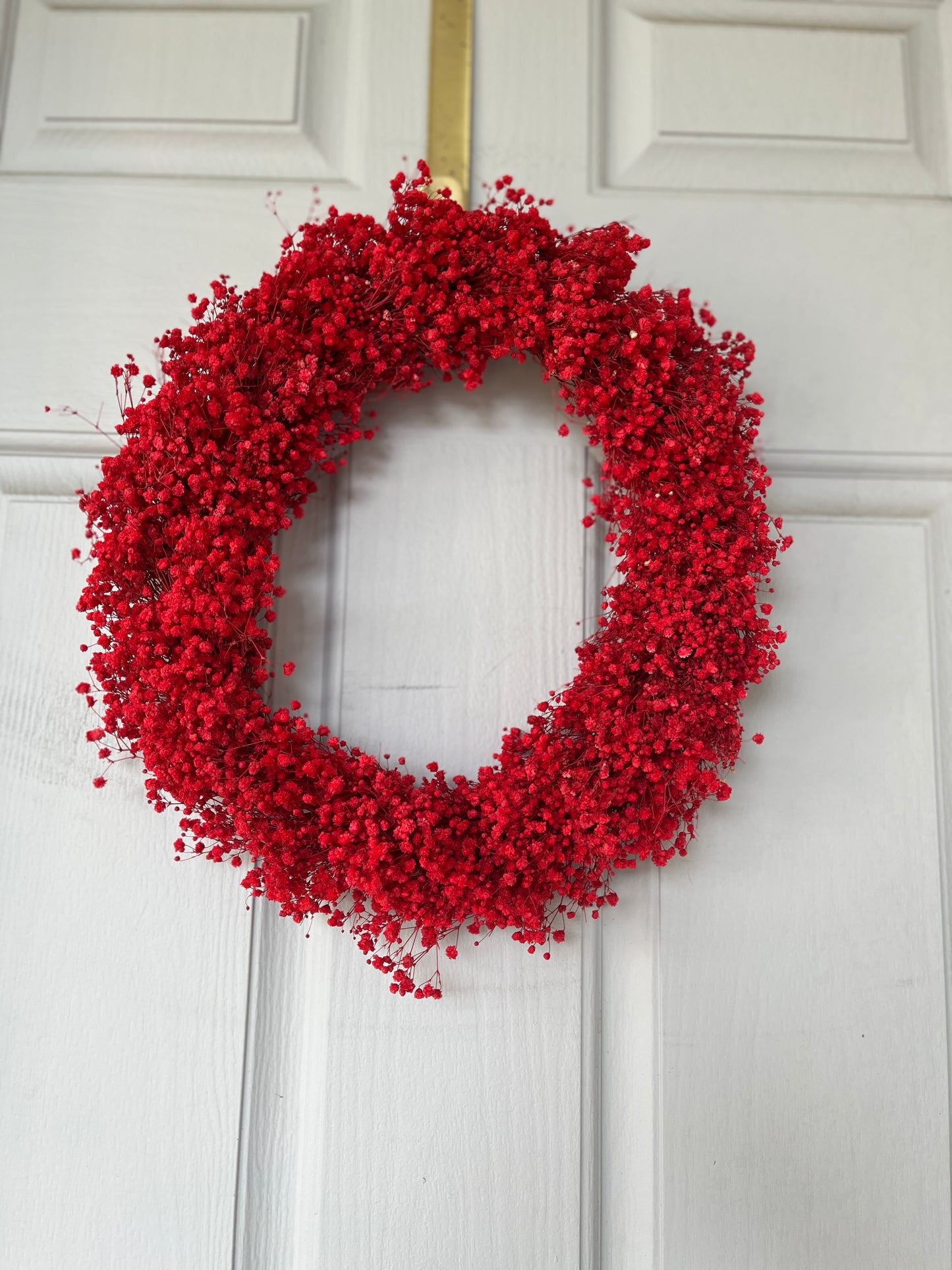 14-inch Preserved Baby's Breath Wreath Red - Christmas Wreath