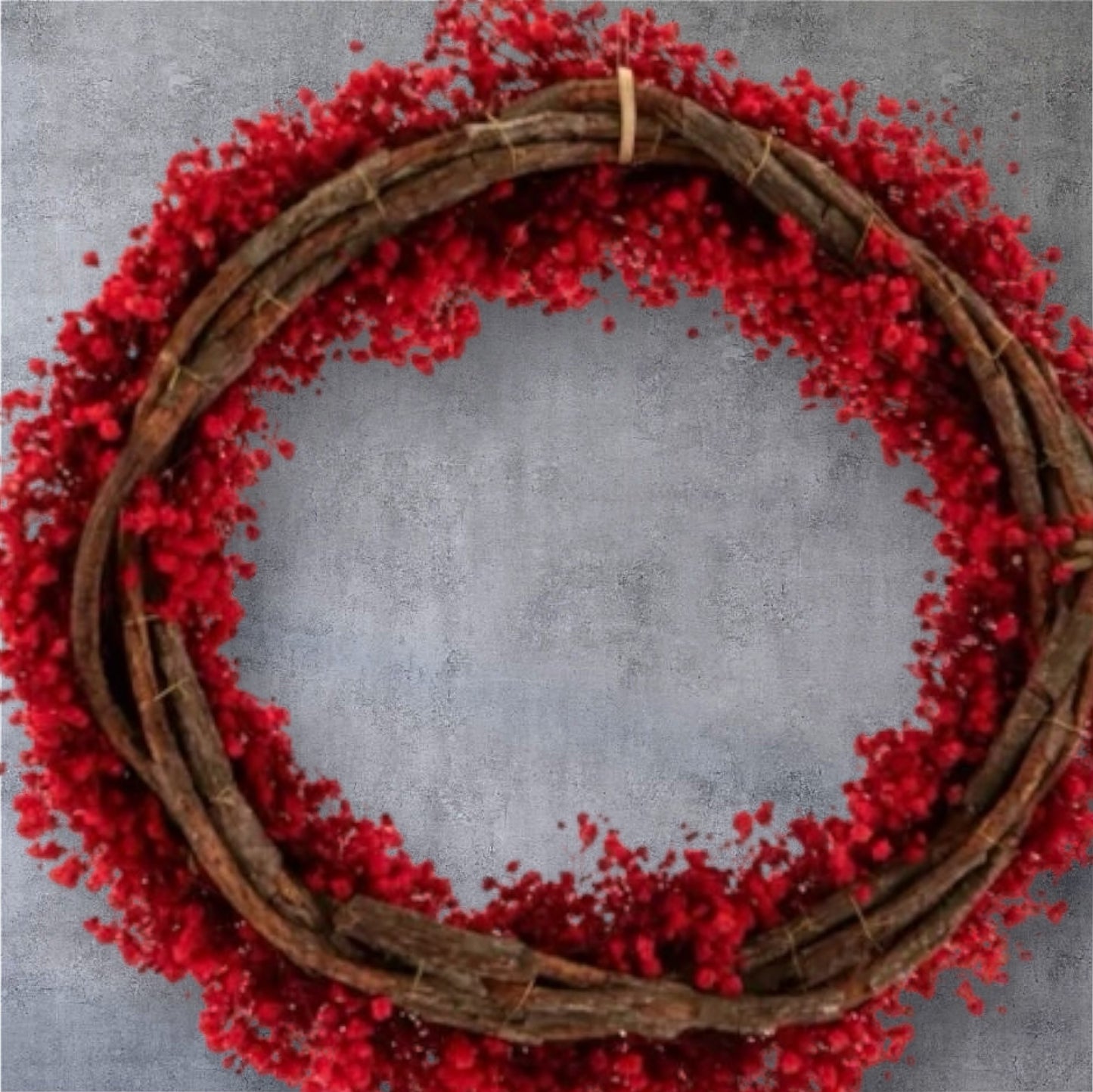 14-inch Preserved Baby's Breath Wreath Red - Christmas Wreath