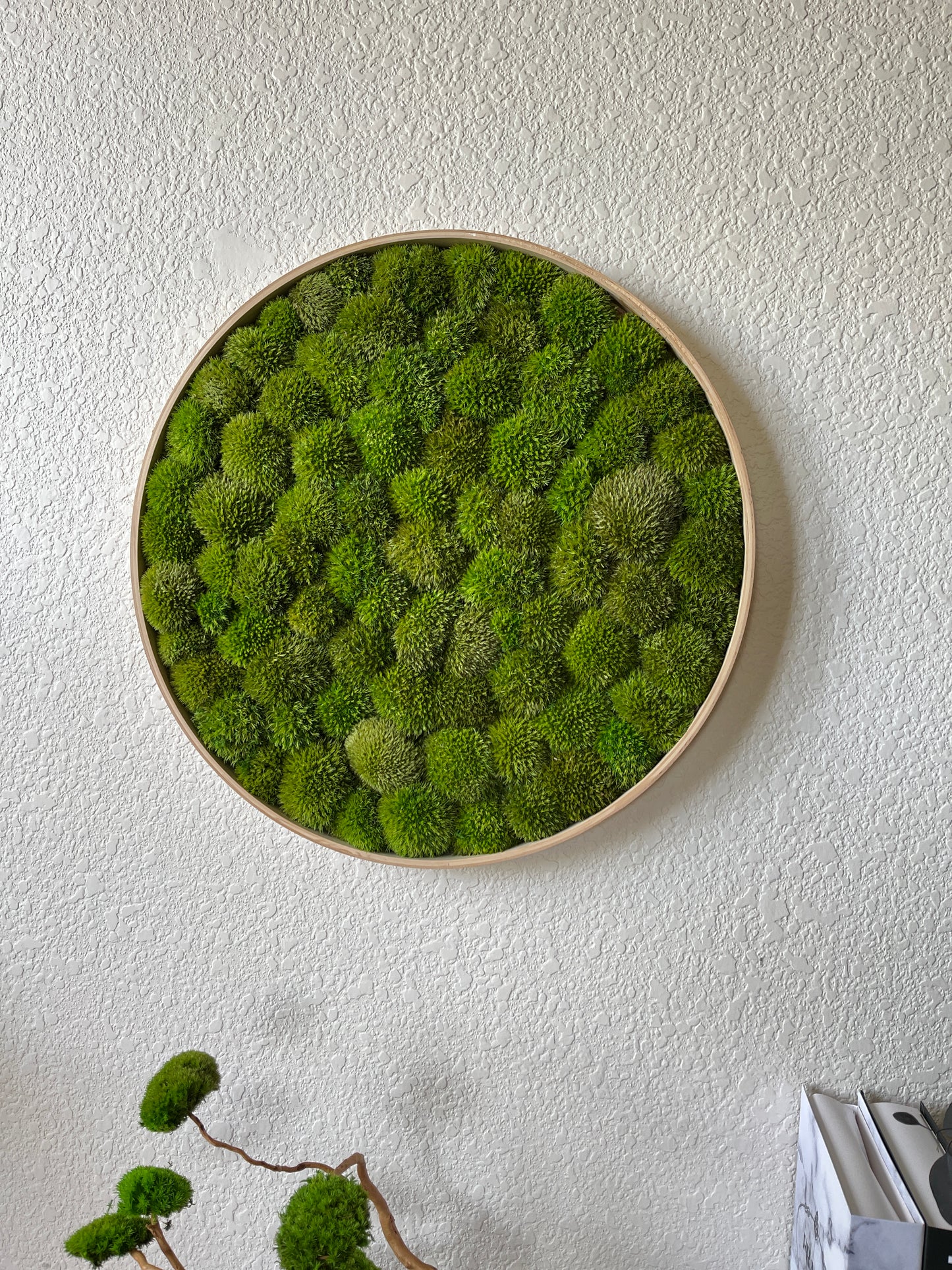 Custom Round Preserved Moss Wall Art