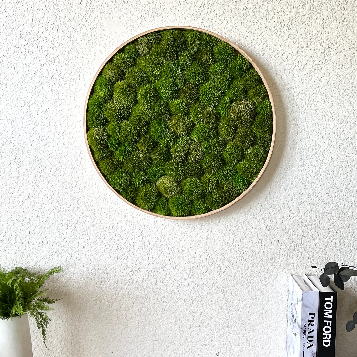 Custom Round Preserved Moss Wall Art