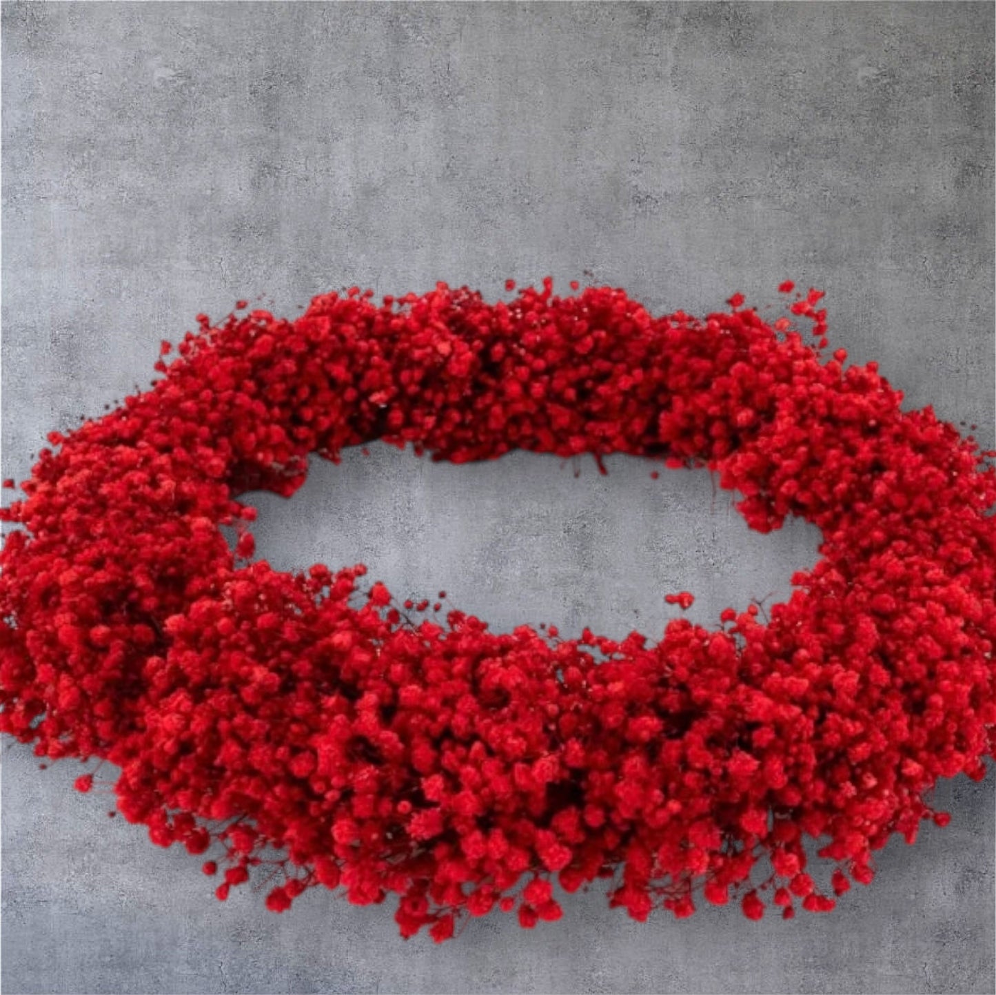 14-inch Preserved Baby's Breath Wreath Red - Christmas Wreath