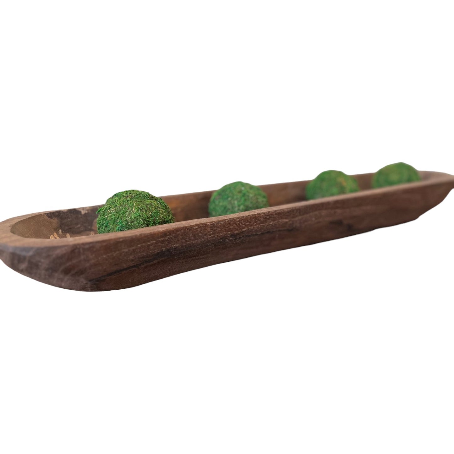 30" Handmade Long Wood Dough Decorative Bowl