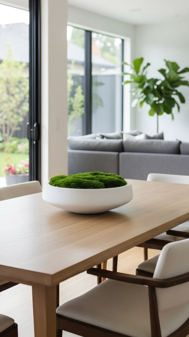 Preserved Moss Bowl – Maintenance Free Concrete Centerpiece Lasts 8+ Years