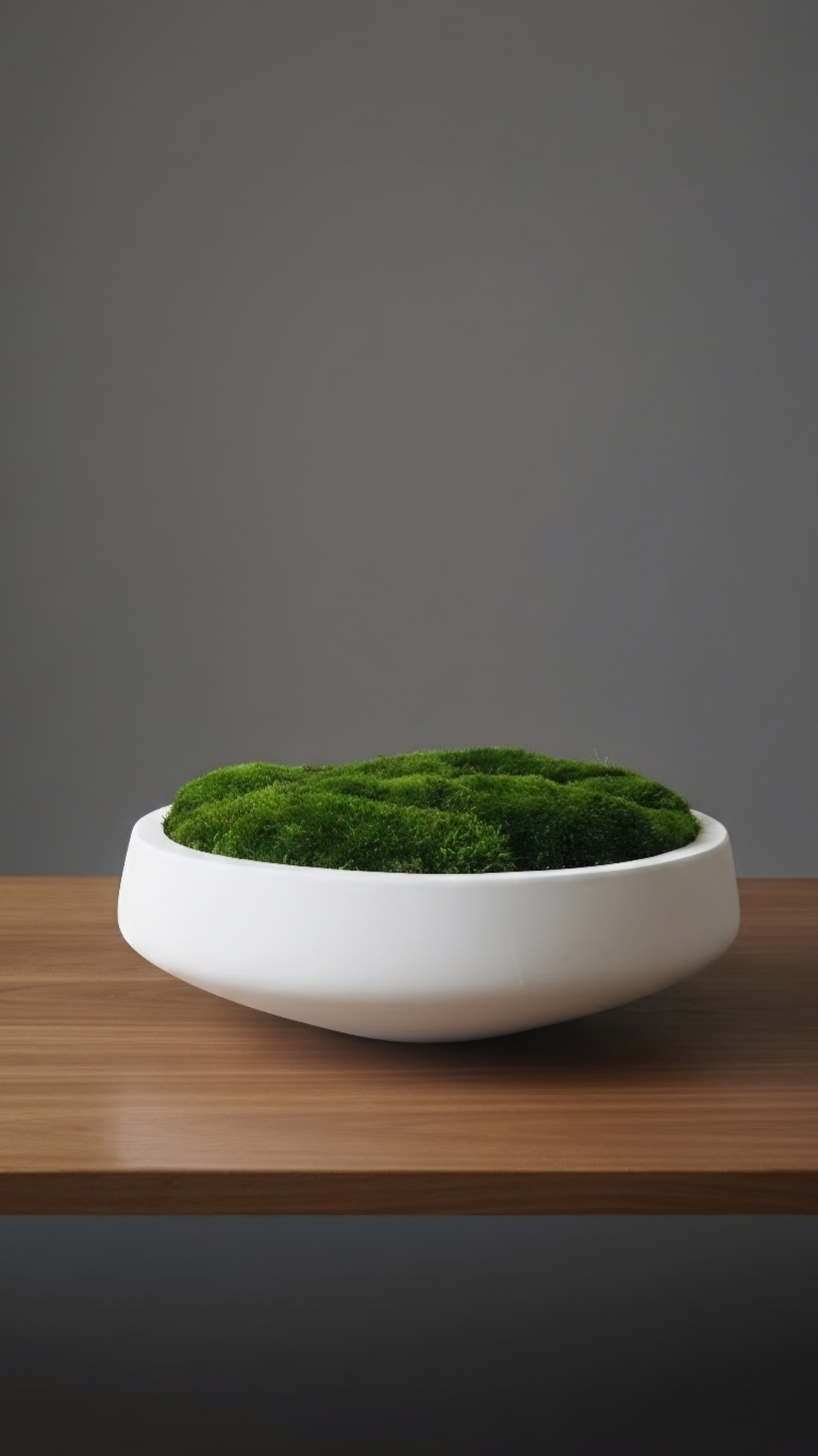 Preserved Moss Bowl – Maintenance Free Concrete Centerpiece Lasts 8+ Years