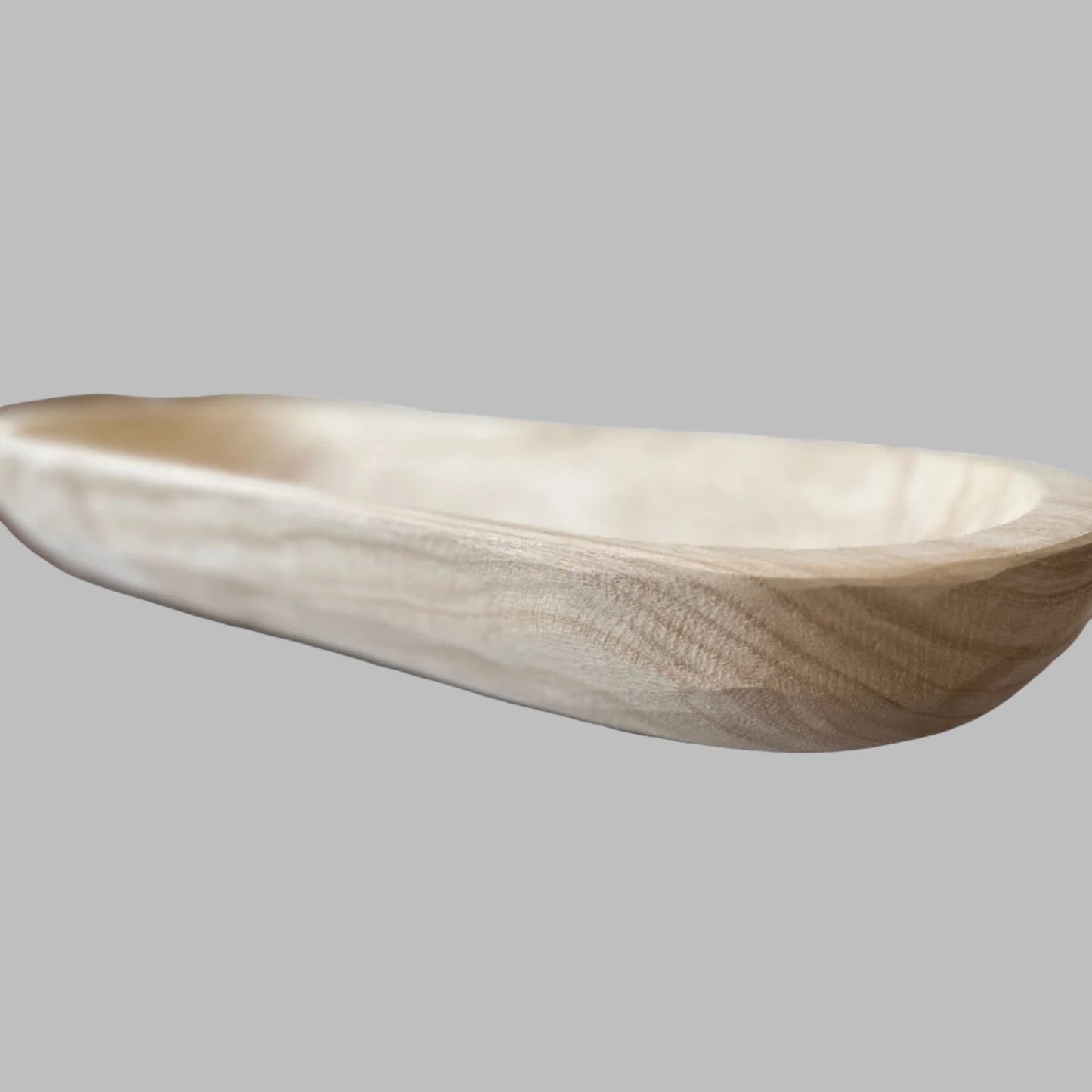 24" Hand-carved Wood Dough Decorative Bowl