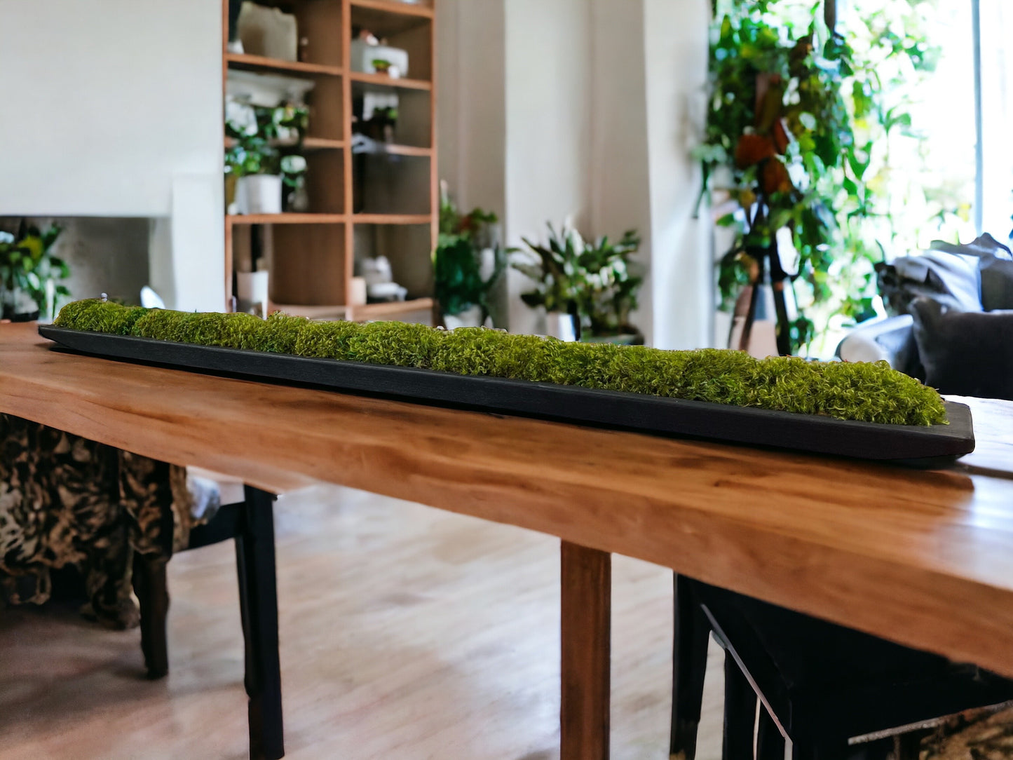 43" Extra Long Rectangle Paulownia Moss Bowl