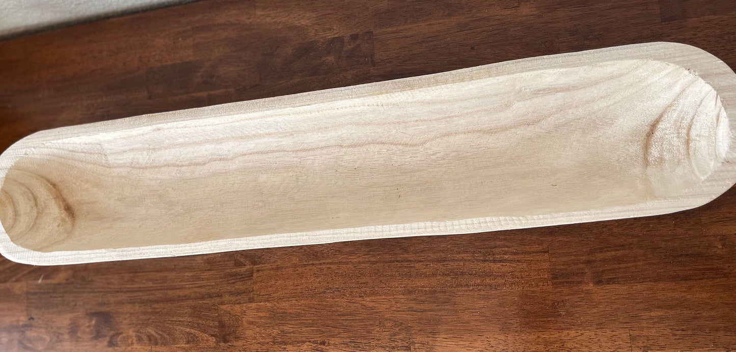 40" Handmade Long Wood Dough Bowl