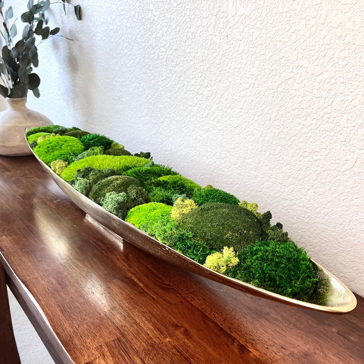 32" Preserved Moss Metal Boat Bowl